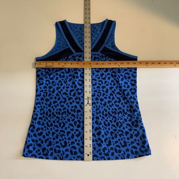 Tail Tank Top Womens S Small Blue Black Fall Giza Leopard Print V Neck Tennis - Picture 6 of 10